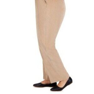 Alfred Dunner Women's Classic Fit Corduroy Pull-On Ankle Pants in Tan/Latte NWT